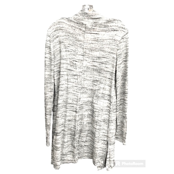Laila Jayde Tonia Grey Marled Ribbed Side Slit Duster Cardigan size Large - Picture 3 of 5